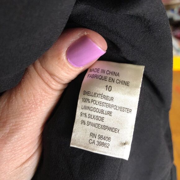 THEORY Gathered Side Crepe Silk Lined BRUNTON Skirt Size 10 Classic Business - Picture 11 of 12